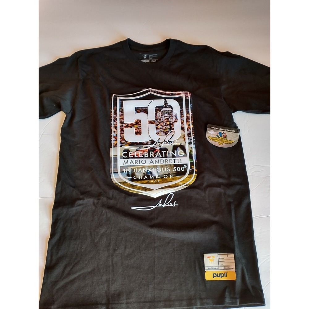 Mario Andretti 50th Anniversary Indianapolis 500 Champion 1969 Shirt Size Boys S
